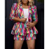 YesFashion Women Casual Long Sleeve Color Block Fahion Fall Laple Open Front Office Work Suits Blazer Jackets Streetwear - 2 of 4