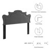 Modway Evangeline Performance Velvet King/California King Headboard in Charcoal – Luxe Tufted Padded Headboard with Modern Style - 2 of 4