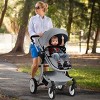 Infans Folding Aluminum Infant Bassinet Reversible Baby Stroller W/ Diaper Bag Grey - 3 of 4