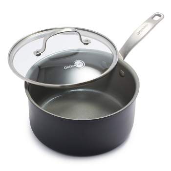 GreenPan Chatham Hard Anodized Healthy Ceramic Nonstick 3qt Saucepan with Lid - Gray