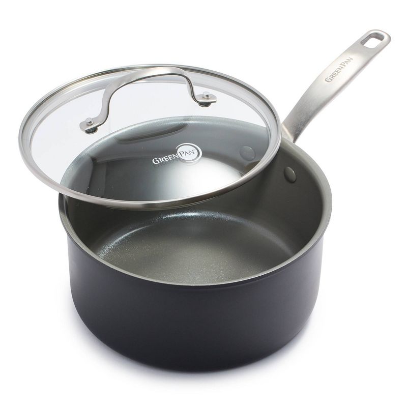 GreenPan Chatham Hard Anodized Healthy Ceramic Nonstick 3qt Saucepan with Lid - Gray, 1 of 11