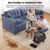 Large Stainless Steel Enclosed Cat Litter Box with Lid, Metal Kitty Litter Box with Flip Cover, Removable Top and Litter Scooper, 17.32'' - 2 of 4