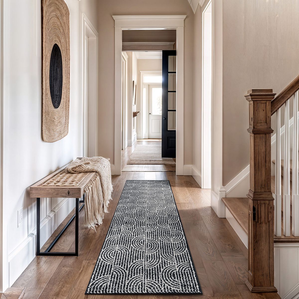 World Rug Gallery Modern Arch Pattern Stripe Area Rug: Geometric, Rectangle, Low Pile, Stain-Resistant - thumbnail 6