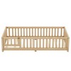 NicBex Kids Montessori Bed with Door,Wood Floor Bed with Safety Guardrails,Twin/Full/Queen Size Toddler bed for Bedroom Playroom,White/Gray/Brown - 4 of 4