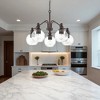 Sunset Oriana 5 Light Chandelier, Clear Seeded Glass Globe Shades,  Provincial Bronze Finish - 3 of 3