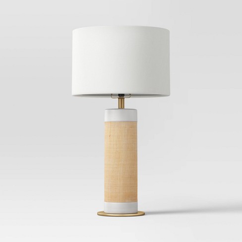 Ceramic Table Lamp With Natural Wrap White - Threshold™ : Target