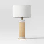 Ceramic Table Lamp with Natural Wrap White - Threshold™