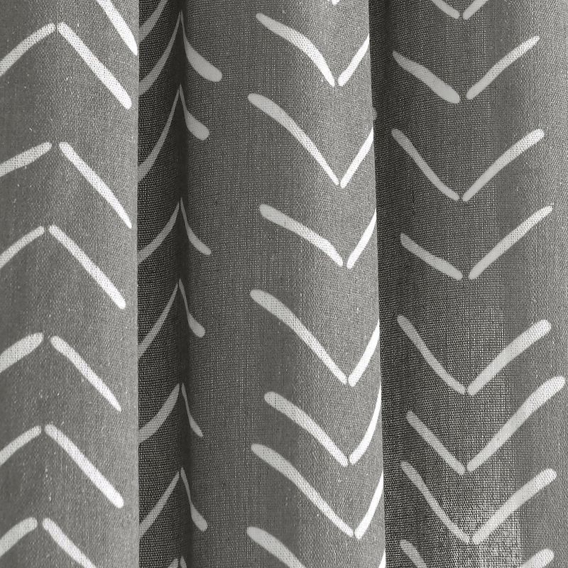 Hygge Modern Arrow Linen Look Window Curtain Panels Dark Gray 40X84 Set, 3 of 7