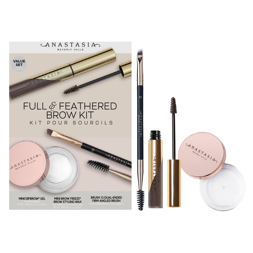 Photos - Other Cosmetics Anastasia Beverly Hills Full & Feathered Eyebrow Kit - Medium Brown - 0.15 