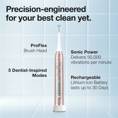 Aquasonic Precision Rechargeable Electric Toothbrush with 4 Brush Heads and