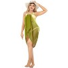 LA LEELA Swim Cover Up Short Women's Beachwear Summer Pool Beach Wraps Skirt Swimwear Sarong Sheer Coverups Scarf for Women One Size Green Solid - 4 of 4