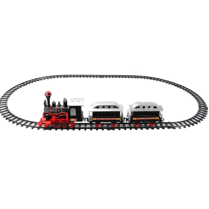 Northlight 13-Piece Red and Black Battery Operated Lighted and Animated Train Set with Sound, 2 of 5