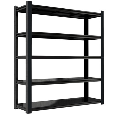 Kumasinova Metal Storage Rack,5-Layer Adjustable Storage Shelving Unit,Heavy-Duty Steel Moisture-Proof and Waterproof Storage Shelves,Black