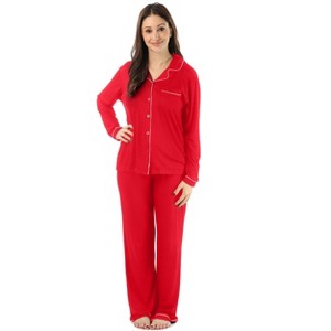 #FollowMe Womens Button-Down Pajama Pant Set with Notch Collar  Elegant & Comfortable Sleepwear - 1 of 1
