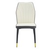 Okak Modern Dining Chairs Set of 4, Upholstered cosy Chairs with Stylish Patterned Backrest & Sturdy Metal Legs for Kitchen/Office/Bedroom - 3 of 4