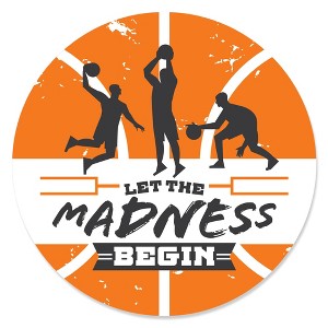 Big Dot of Happiness Basketball - Let the Madness Begin - College Basketball Party Circle Sticker Labels - 24 Count - 1 of 4