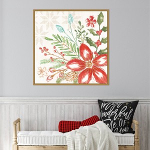 Amanti Art 30"x30" Elegant Holiday III by Veronique Charron Framed Canvas Wall Art Print - 1 of 4