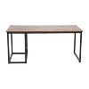 Emma and Oliver Two Piece Modern Industrial Style Nesting Coffee Table Set with Storage Drawer in Walnut Finish with Black Steel Tube Frame - 3 of 4
