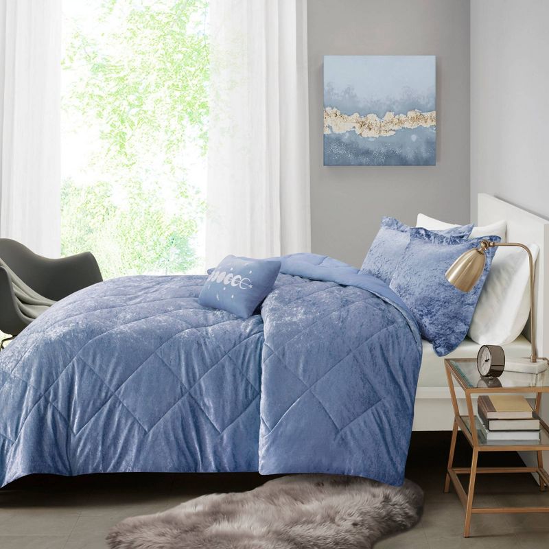 Intelligent Design Alyssa Velvet Quilted Diamond Ultra Soft Comforter Set, 4 of 17