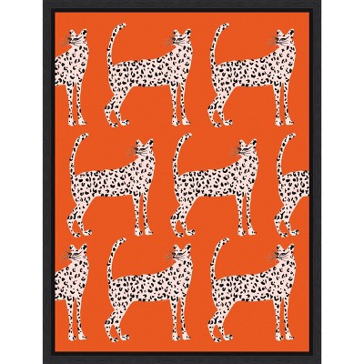 Amanti Art Sassy Pink Cheetahs by Kendra Dandy Canvas Wall Art Print Framed 18 x 24-in.