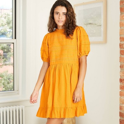 yellow eyelet dress