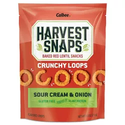 Harvest Snaps Crunchy Loops Sour Cream & Onion Baked Red Lentil Snacks - 2.5oz