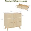 Nasitip 3 Fluted Drawer Dressers, Modern Closet Dressers Chest of Drawers, Storage Dresser Chest of Drawers Organizer,Natural Oak - 3 of 4