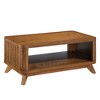 Rectangular Wood Coffee Table for Living Room, 41.5-Inch Coffee Table with Solid Wood Legs, Wood Center Table Tea Table with Open Storage Shelf - 2 of 3
