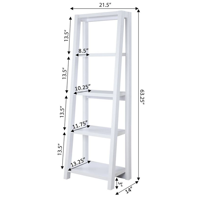 63.25&#34; Newport Lilly Bookcase White - Breighton Home, 5 of 10