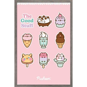 Trends International Pusheen: Ice Cream - The Good Stuff Grid Framed Wall Poster Prints - 1 of 4