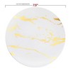 Smarty Had A Party 7.5" White w/ Gold Marble Stroke Plastic Salad Plates - 120 pcs - 3 of 4