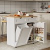 35.4'' Kitchen Island With Drop Leaf, Tilt Out Kitchen Trash Cabinet - 3 of 4