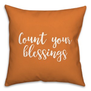 Creative Products Count Your Blessings in Orange 18 x 18 Spun Poly Pillow - 1 of 3