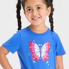 Toddler Girls' Americana Butterfly Graphic T-Shirt - - Cat & Jack™ Blue - 2 of 4