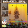 AMERLIFE 7-in-1 Farmhouse Hall Tree with Bench and Shoe Cabinet, LED Entryway Organizer with Drawers - 4 of 4
