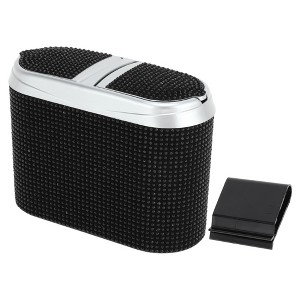 Unique Bargains Car Trash Can Portable Car Door Trash Bin Black 1 Pc 6.3" Length 2.8" Width 4.7" Height Plastic - 1 of 4