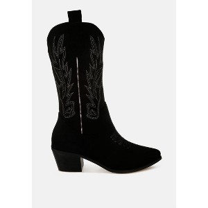 Mae Embroidery Detail Cowboy Boots - 1 of 4