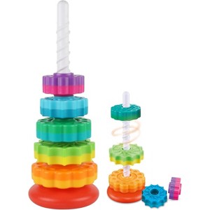 Rainbow Spinning Stacking Toy, Montessori Ring Stacker for Babies and Toddlers 6+ Months - 1 of 4