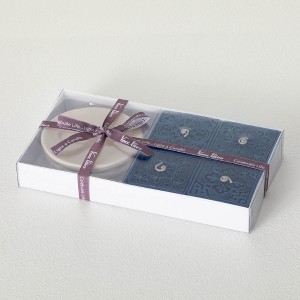 Vance Kitira Blue Candles and Dish Gift Set, Blue - 1 of 4