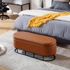 NicBex Storage Ottoman Bench for Bedroom,Oval Storage Bench with Metal Legs,Ottoman for Living Room, Bedroom, Entryway - image 2 of 4