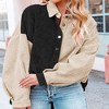 Coolmee Women's Color Block Button Down Shirts Long Sleeve Oversized Boyfriend Blouses Tops - 4 of 4