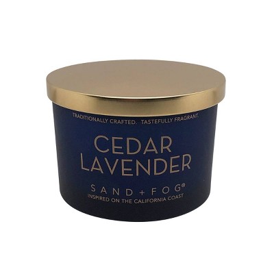 Sand And Fog Cedar Lavender Essential Oils Double Wick Candle 12 Oz