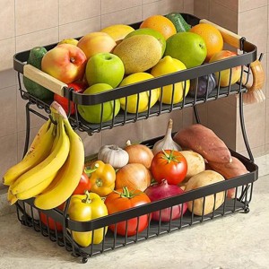 Racxily Fruit Basket for Kitchen Counter Banana Hangers Pro Detachable Metal - 1 of 3