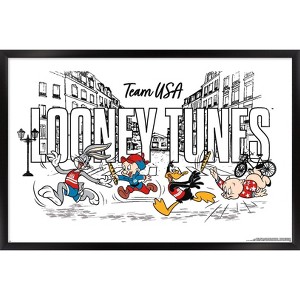 Trends International Looney Tunes x Team USA - Illustrated Race Framed Wall Poster Prints - 1 of 4