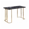 Royal Hampton 47 Inch Desk, USB Power Outlet, Gold Metal Legs, Black Faux Marble - 2 of 4