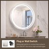 Keonjinn Metal Framed LED Round Frontlit Bathroom Vanity Wall Mirror, 3 Color Temperatures Dimmable, Anti-Fog - 3 of 4