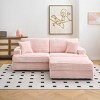 Modern 88.6" Corduroy Deep Seat Sofa with Storage Ottoman, Cloud-Like Comfy 3-Seater Couch for Living Room or Small Spaces-The Pop Home - 2 of 4