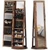 Floor-Standing Jewelry Cabinet With 360¡ã Swivel Mirror And LED Lighting For Organized Accessory Storage - 3 of 4