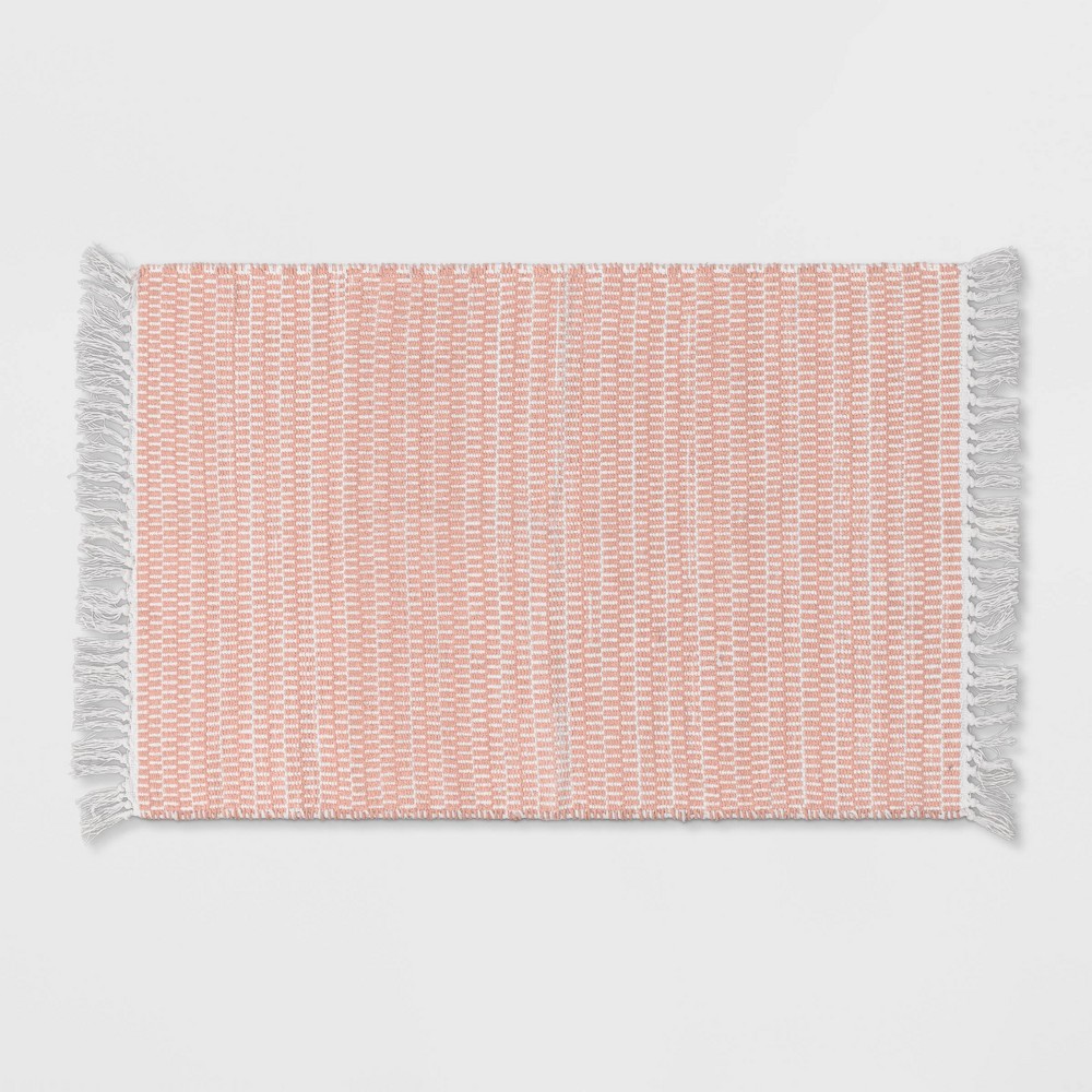 27"x45" Checkered Accent Rug Pink - Pillowfort