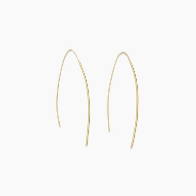 sanctuaire Thin Threaded Bar Earrings Gold
